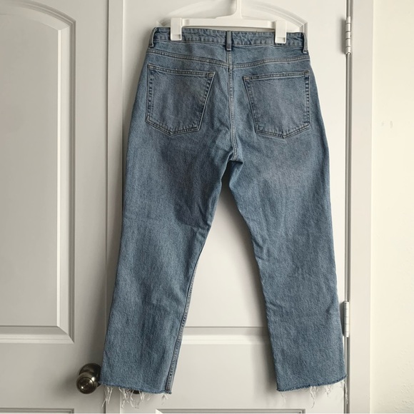 Topshop Raw Hem Crop Straight Leg Jeans - Picture 4 of 6